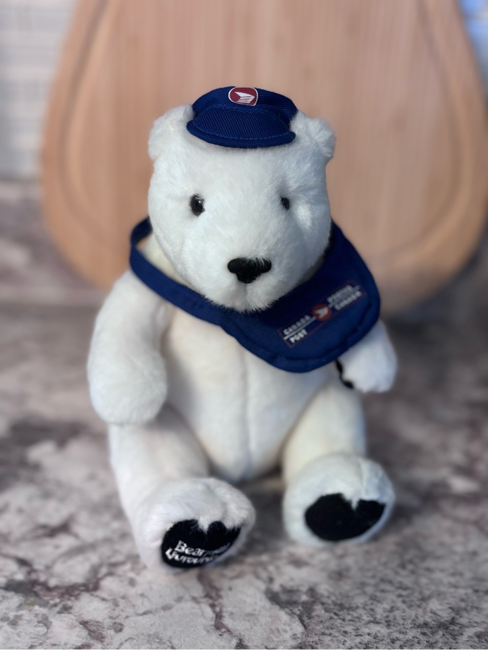 Hallmark Canada Post Bear Mail Carrier Polar Teddy 8” Plush Stuffed Animal EUC